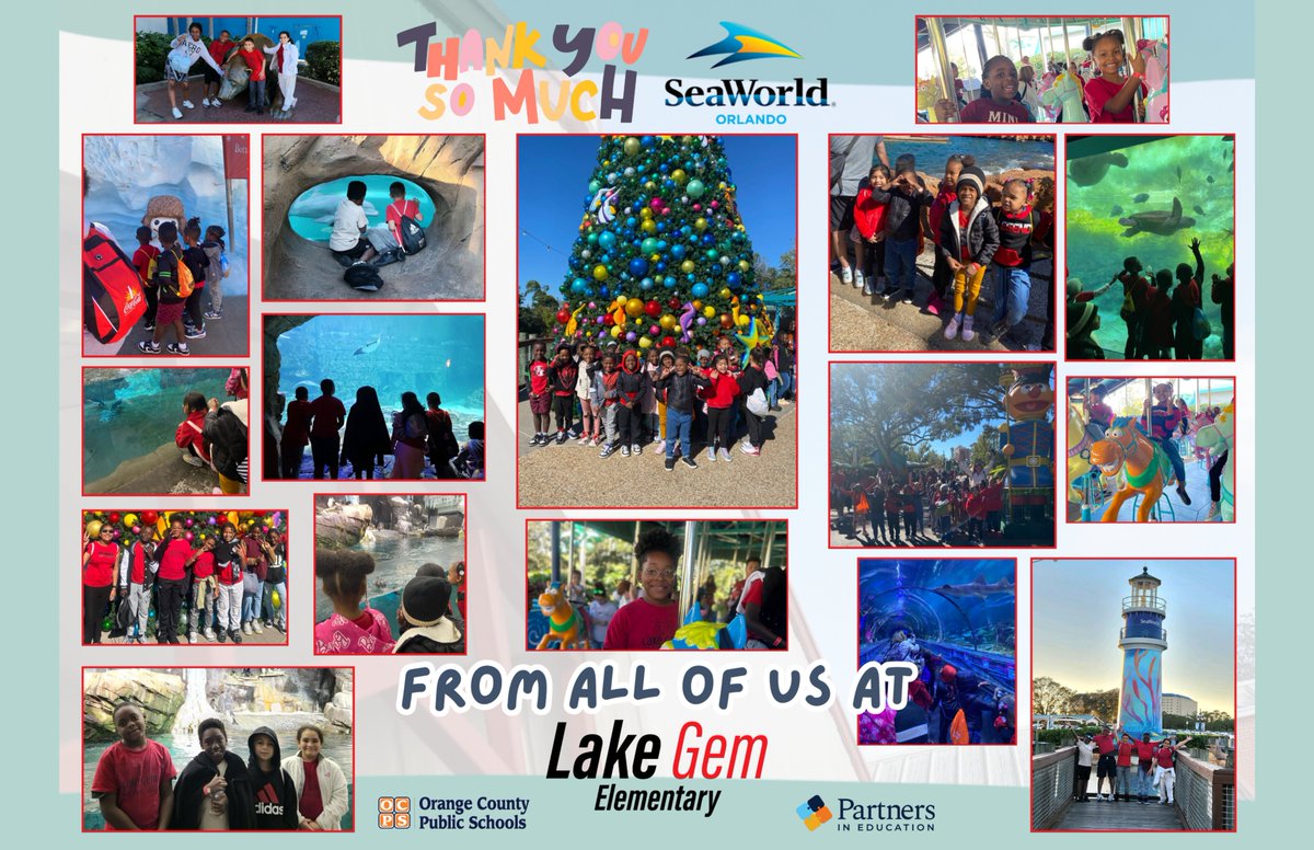LakeGemES_OCPS's tweet photo. Thank you @SeaWorld of Orlando for such an amazing experience for all of our @LakeGemES_OCPS students, families, and staff during our SeaWorld field trip!
Thank you as well to the @Fdn4OCPS for selecting our school!
#LGEOne #OCPS #OCPSPIE #SeaWorldOrlando
@ocpsnews https://t.co/Kx61MdLSaT