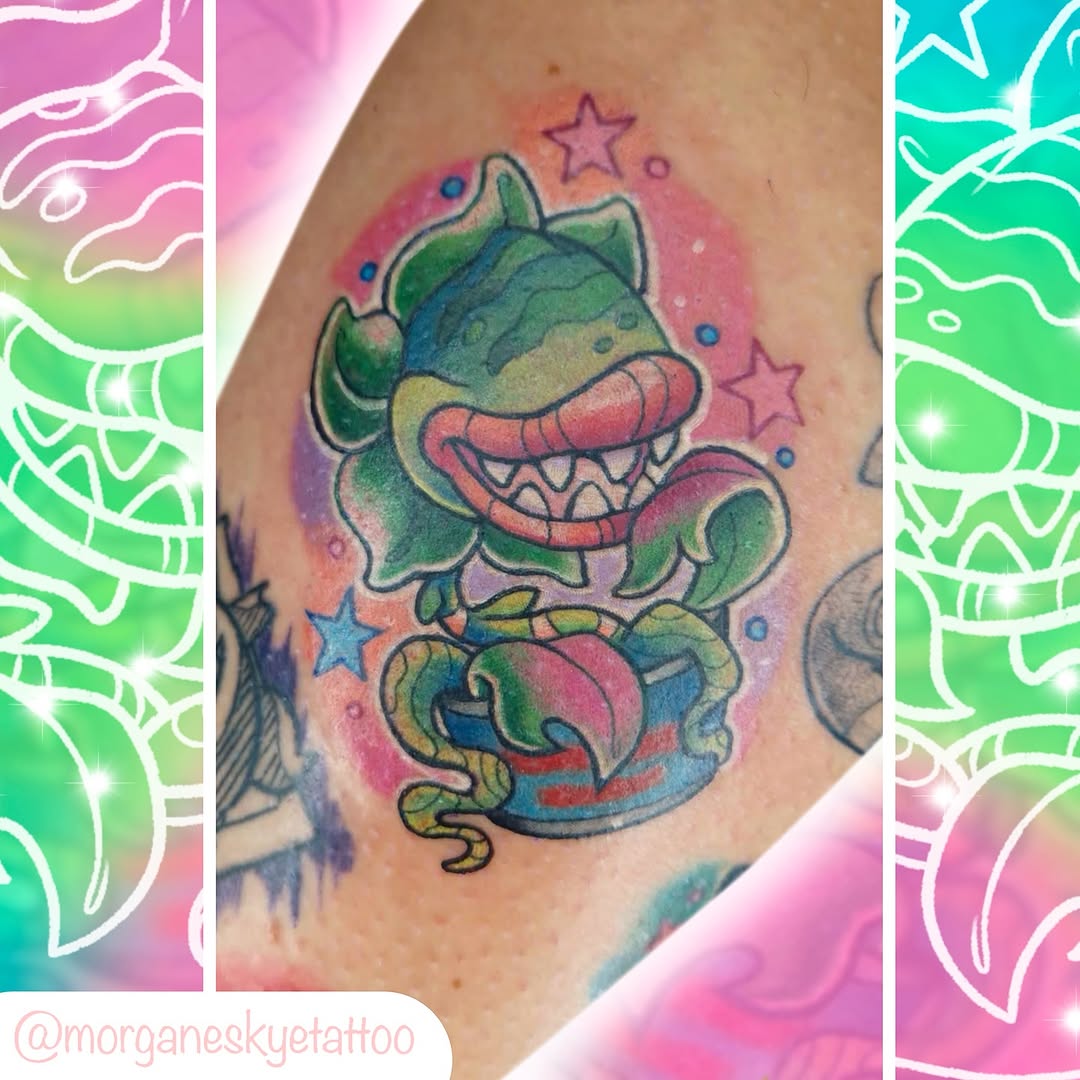 MagnumTattoo's tweet photo. Lovely little Audrey II from Little Shop of Horrors by Morgane Skye!

Created using #magnumtattoosupplies ❤️

#littleshopofhorrors #littleshopofhorrorstattoos #cutetattoos #colourtattoos https://t.co/Nyl9C7yLow