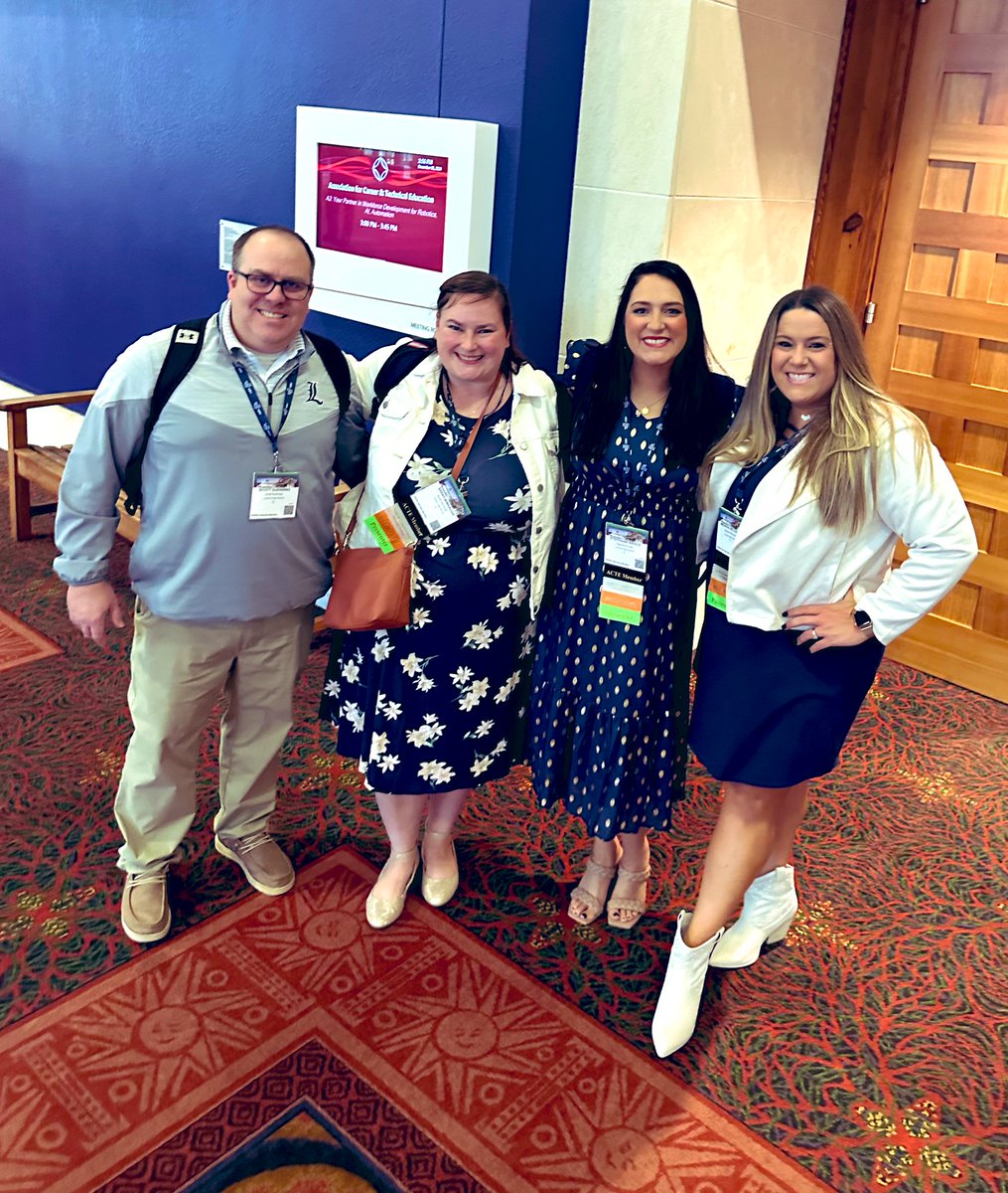 ACTE 2024! ✨
What an honor it has been to present at a national conference in San Antonio, TX  

A special thank you to our amazing mentor, <a href="/lhsmarshall/">Angela Marshall</a> for introducing and guiding us through this model. 
•
•
<a href="/LHS210Krolo/">Mrs. Krolo</a> <a href="/LHS210Mimnaugh/">Sarah Mimnaugh</a> <a href="/MrDuensing_lhs/">Scott Duensing</a> <a href="/actecareertech/">ACTE</a>