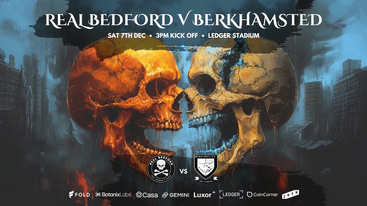 Top of the table clash tomorrow as The Pirates take on the Comrades at The Ledger Stadium.
- Bitcoin meet-up from 12.00 
- Match kicks off at 15.00

Tickets here: realbedford.com/real-bedford-v…