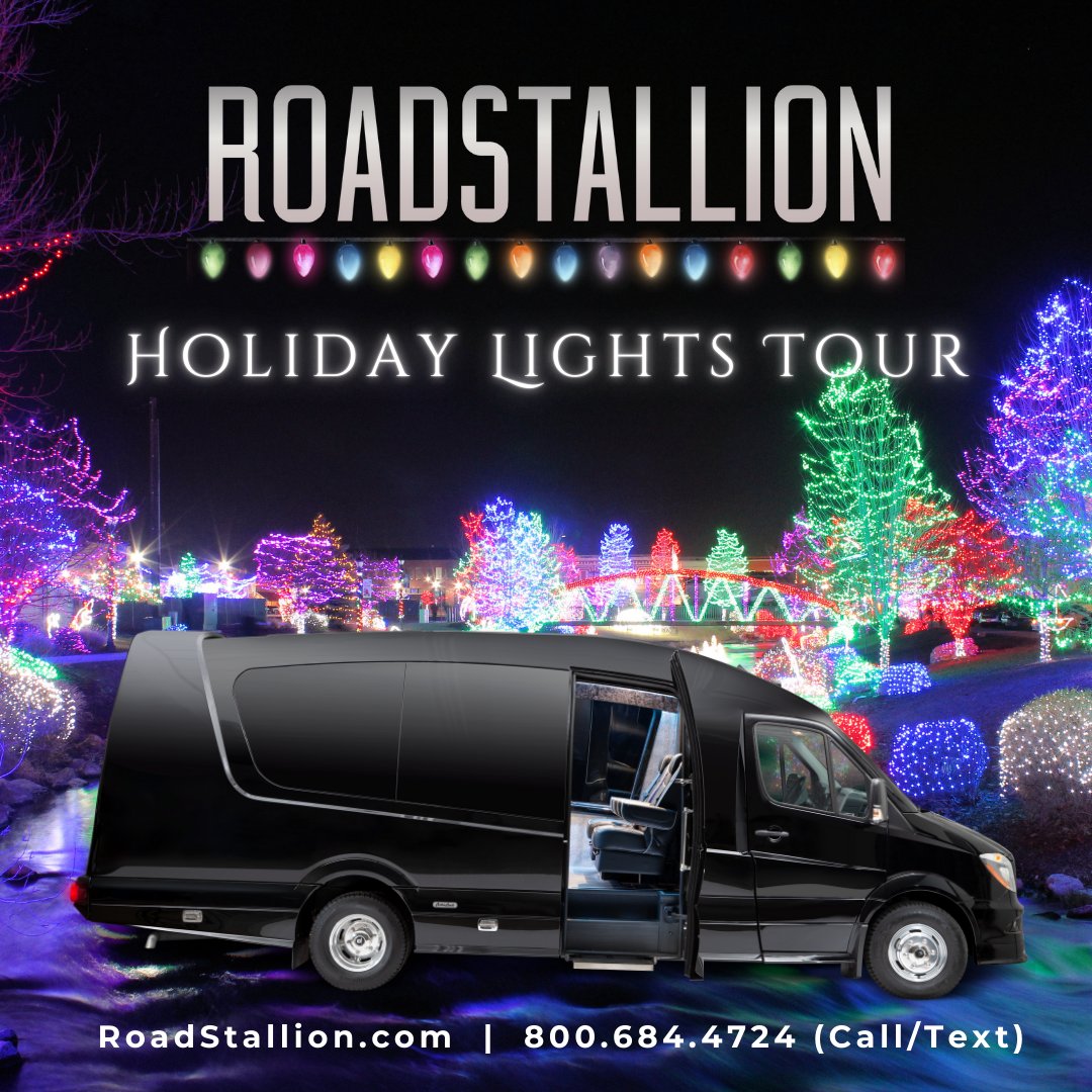 RoadStallion's tweet photo. Gather your friends and family and enjoy the ultimate holiday lights tour in luxurious comfort with RoadStallion! 

🎄 Reserve your ride today or call/text us at 615-258-5552!

#nashvilleholidays #holidaylighttour #RoadStallion https://t.co/0AkGrnFZ5Y