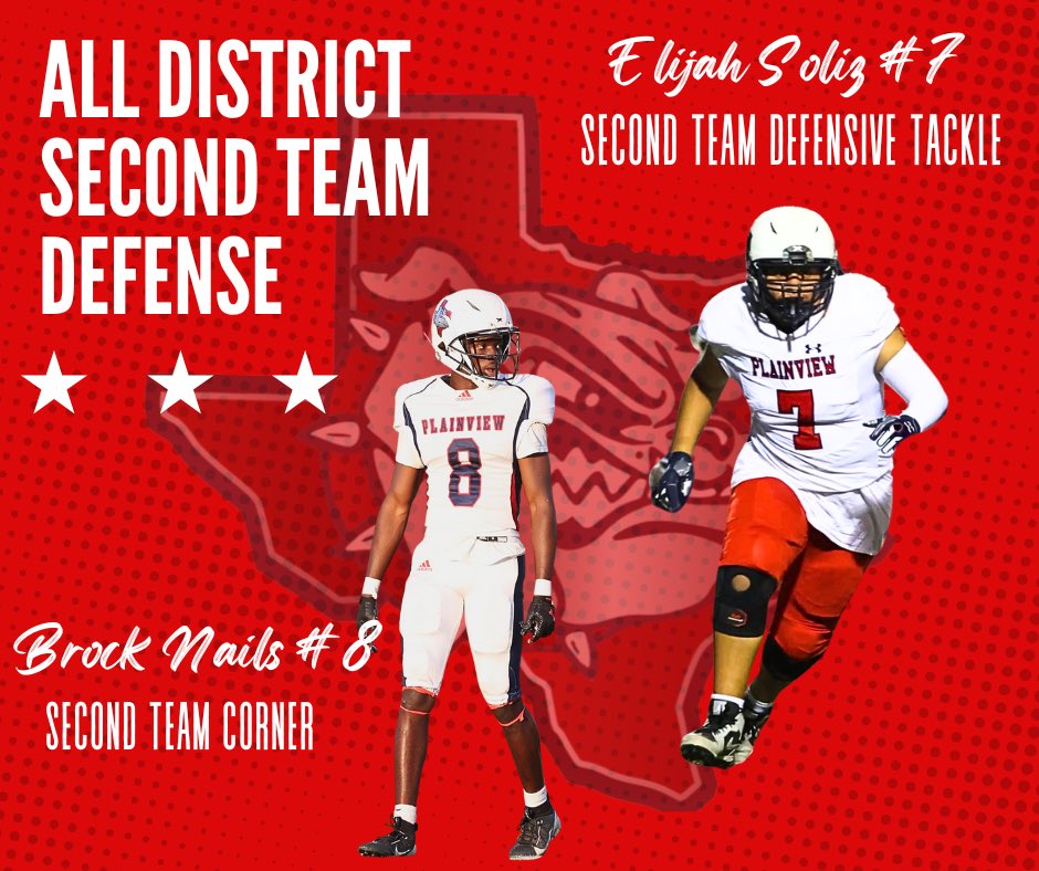 BulldogsTBW's tweet photo. 2024 District 2-5A

All-District 2nd Team 

Elijah Soliz - Defensive Tackle 
Brock Nails - Corner 

#TBW #WIN https://t.co/eQrk2bsHlk