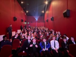 Year 7&amp;8 pupils having a great time on their rewards trip to the cinema