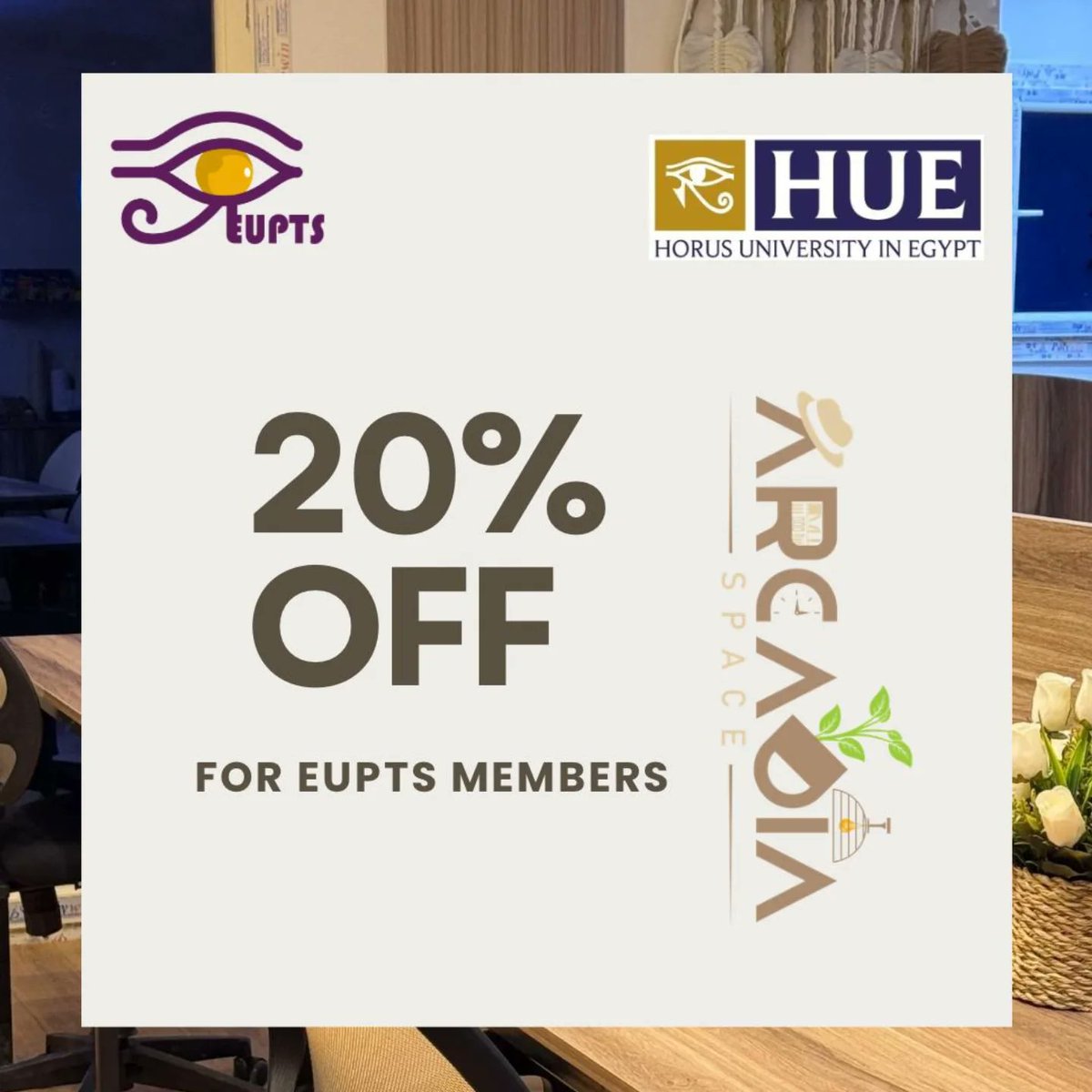 euptshue's tweet photo. علشان التركيز هو أساس النجاح ..✨💜

It’s our pleasure to announce our partnership
EUPTS x ARCADIA SPACE
with 20% off for EUPTS members .✨💜

📍 دمياط الجديدة-المركزية بجانب سيتي جراند مول- أعلى بنك اسكندرية-الدور الخامس
#EUPTS
#EUPTS_HUE 
#Cause_you_deserve https://t.co/6UhWKL8GCw