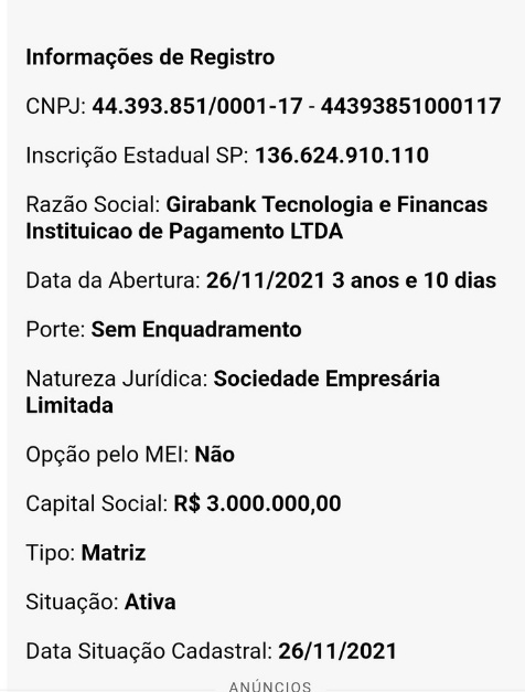 CNPJ segue ativo - Foto: Reprodução 