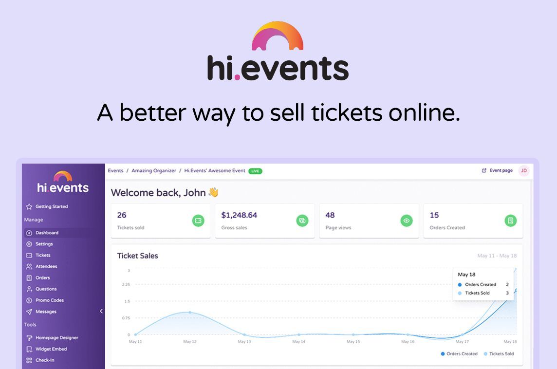 MadeWithLaravel's tweet image. .@HiEventsTickets is an event management & ticket-selling platform #madewithlaravel & #madewithreactjs, featuring event websites, ticket widgets, analytics, check-in tools and more ๐๏ธ - madewithlaravel.com/hievents