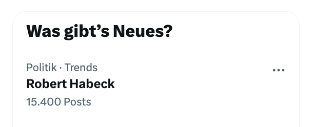 Dieser Account unterstützt diesen Trend. 

Retweet, falls du Robert Habeck auch weiter trenden lassen willst. #TeamRobert #TeamHabeck

#Habeck4Kanzler #Habeck2025 #HabeckEffekt