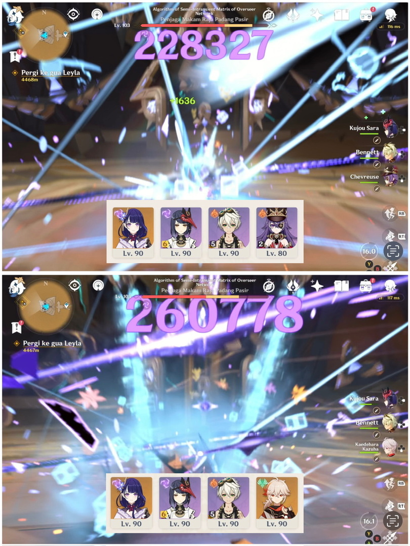 babufess's tweet photo. Babu! Aku iseng tes dmg dua timnya Raiden dan rada kaget karena buff Chevreuse signifikan bgt ya, bisa hampir mendekati buff Kazuha 😭

Ini Chevreuseku blm kebuild dg baik padahal https://t.co/TE0lQcEHAk