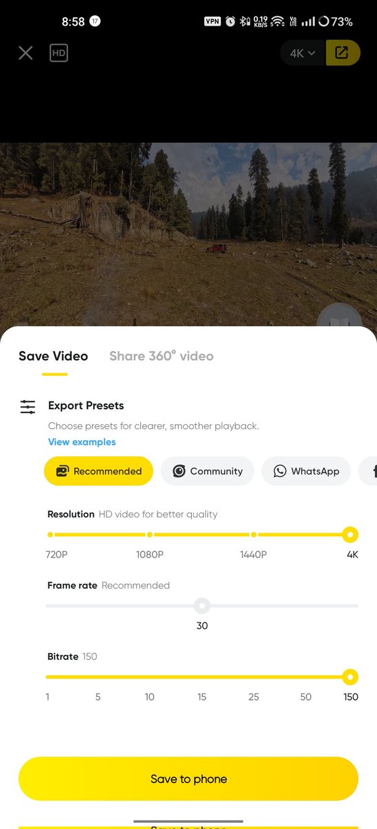 sayerabdullah's tweet photo. What is the purpose of giving frame rate adjuster if it is already recommended with a fixed 30fps? Product: Insta 360 X4. Shooting Settings: 5.7K 60fps. @insta360 @Insta360service https://t.co/BJcFAiAvNO
