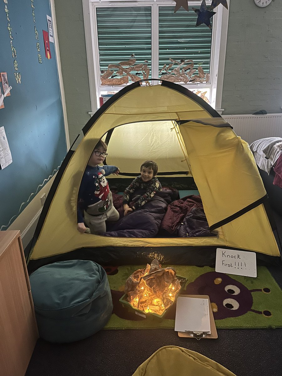 Today class 1 did some indoor camping, the pupils had a brilliant time role playing lighting a fire, making tickets to enter the tent and getting cosy in a sleeping bag! This class worked hard all week to stay on plan and deserved a fun Friday treat. ⛺️ #watchusgrow <a href="/IWBSFalkirk/">Inclusion&Wellbeing</a>