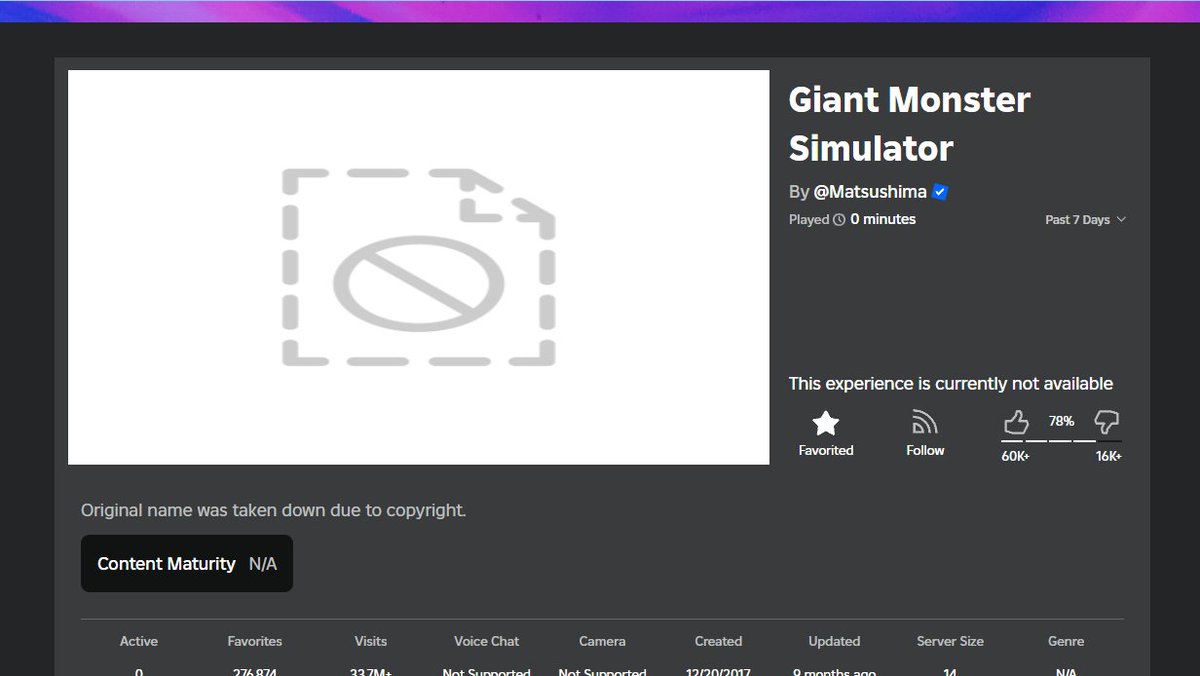 GenerationTPR's tweet photo. @KaruRBLX hello, what happened to godzilla universe/simulator?

this was my favorite game back in the old days and its the first game i ever grinded on roblox. The game is a really big memory for me

i was sad to see that i couldnt play it anymore as i often revisit it every year https://t.co/wUcl2lsmw8