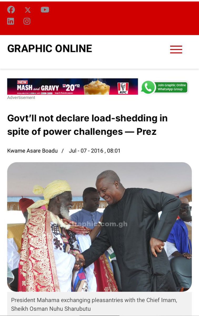 This same Mahama told Ghanaians recently he solved dumsor in 2016. Oyiwa, we have it here
#FailedMahama 
#IncompetentMahama