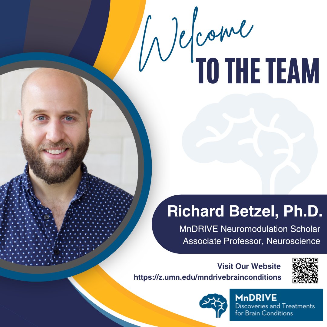 Karriemolitor's tweet photo. Welcome our NEW neuromodulation scholar, Dr. Richard Betzel to the #MnDRIVE Brain Conditions team.  Dr. Betzel's research program focuses on understanding the organizational and functional principles of connectomes that help reveal how abnormal connectivity can lead to disease. https://t.co/YMagrp5e3G