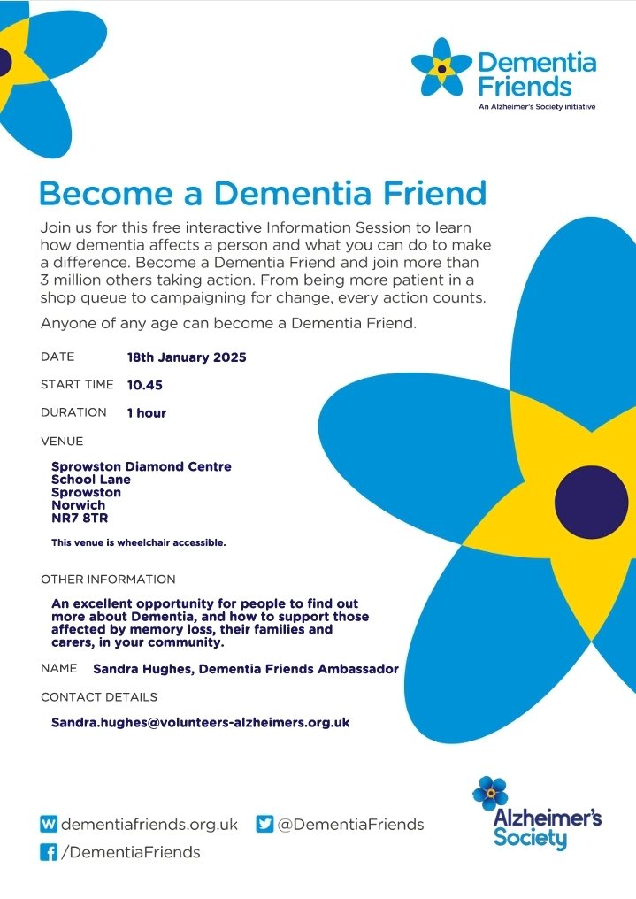 Would anyone in the Norwich area like to become a Dementia Friend?