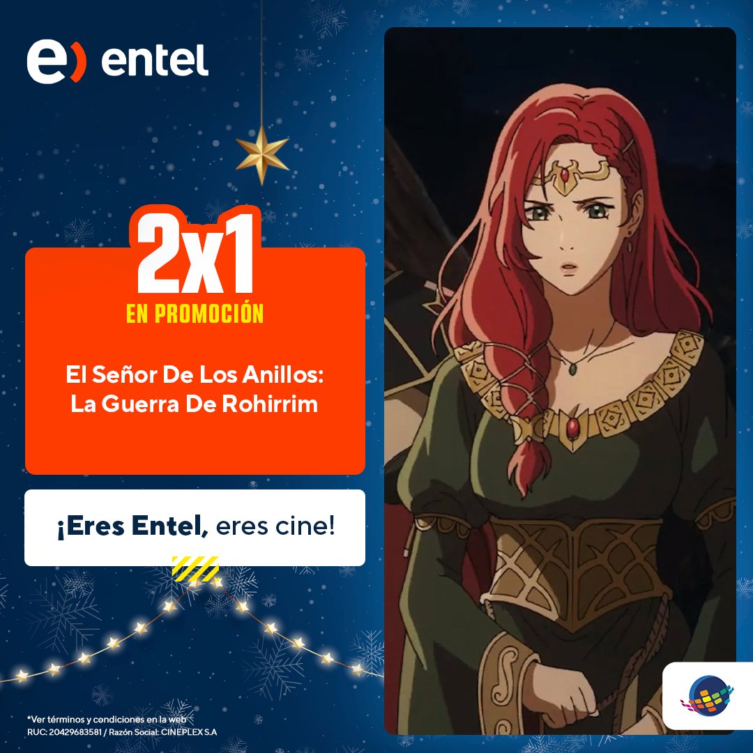cineplanet's tweet photo. ¡ATENCIÓN, CINÉFIL@S! 🎬🔥¡Tu próximo plan ya está listo con un 2x1 increíble gracias a #Entel! 🙌
Solo ingresa tu código en nuestra web 🌐 https://t.co/G84gEvHMKj o app 📲, y ¡listo! Dos boletos por el precio de uno. 🎟
#PromoEntel #Cineplanet #2x1DePelícula #NuestraCartelera https://t.co/gEUFDvZji4