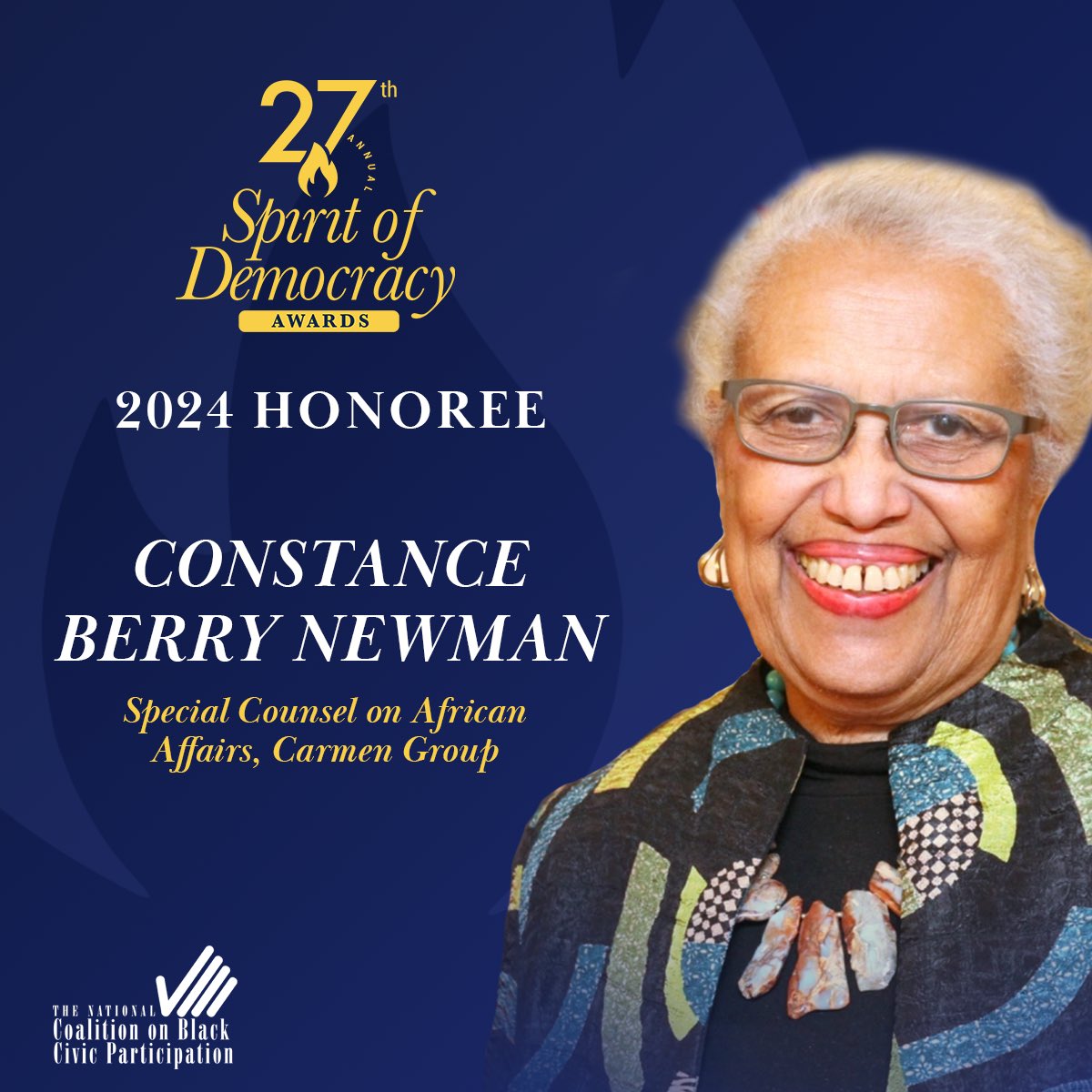 NCBCP (@ncbcp) on Twitter photo Join us for the 27th Annual Spirit of Democracy Awards on Wednesday, December 11, 2024, at The Hamilton in Washington, D.C.
The evening will begin with the Chairman’s Reception at 5:30 PM, followed by the Awards Ceremony and Generational Leadership Roundtables. 
This event Join us for the 27th Annual Spirit of Democracy Awards on Wednesday, December 11, 2024, at The Hamilton in Washington, D.C.
The evening will begin with the Chairman’s Reception at 5:30 PM, followed by the Awards Ceremony and Generational Leadership Roundtables. 
This event