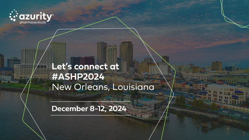We're heading to New Orleans, Louisiana for the ASHP Midyear Clinical Meeting &amp; Exhibition December 8-12! Come visit us at booth 2133 to learn more about how Azurity is serving overlooked patients. #ASHP24 #overlookedpatients