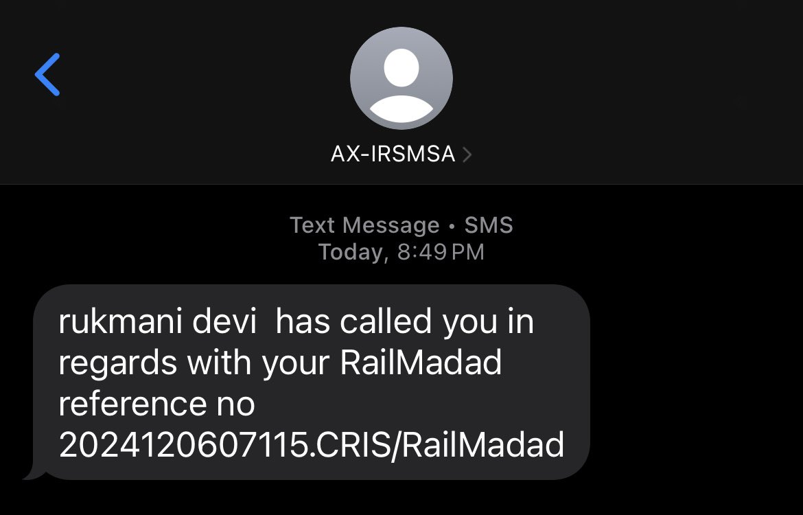 singhcaaman's tweet photo. @RailwaySeva @drm_mb Received this message but no one called me on the given mobile number. https://t.co/niHvl5mjh3