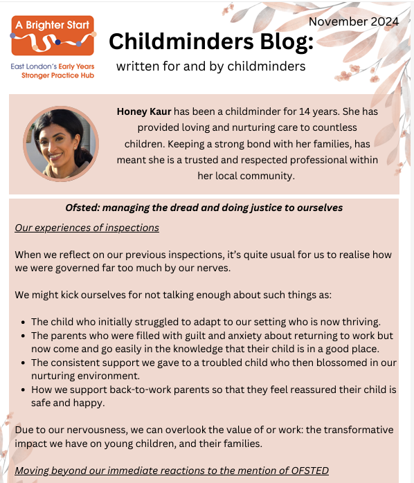 <a href="/Honeyschildcare/">Honey Kaur</a> <a href="/SheringhamNurs1/">Sheringham Nursery School & CC</a> <a href="/ncbtweets/">National Children's Bureau</a> <a href="/melissaEYpren/">Melissa Prendergast</a> 🗞️Introducing our new column specially for childminders!
😖As early years professionals we know how daunting it can be waiting for the call from Ofsted
<a href="/Honeyschildcare/">Honey Kaur</a> shares her experience as a childminder preparing for Ofsted
sheringham-nur.org.uk/wp-content/upl…
<a href="/melissaEYpren/">Melissa Prendergast</a>