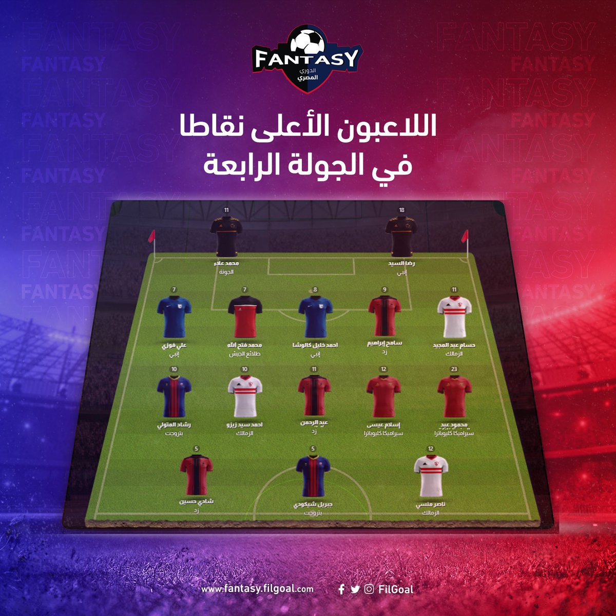 FantasyFilgoal's tweet photo. فريق الجولة الرابعة من @FantasyFilgoal 🔝

ألعب واكسب بلايستيشن 4 لما تشارك في التحدي https://t.co/3ZmboQZxIY

"تمت المسابقة تحت إخطار جهاز حماية المستهلك رقم 391 لسنة 2024" https://t.co/qlS7REdLm1