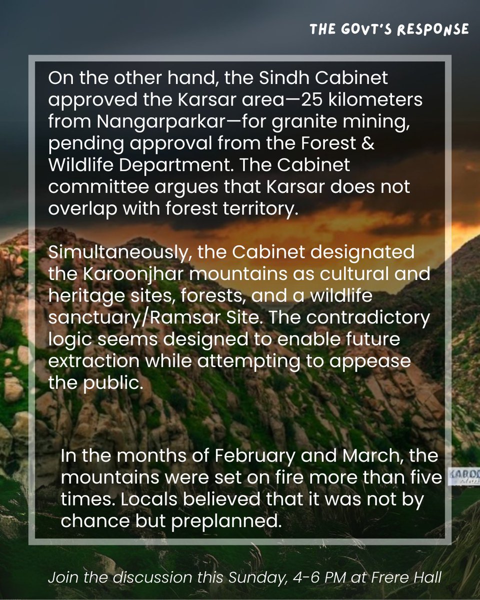 AuratMarchKHI's tweet image. Never heard of Karoonjhar? Well, what's happening to it in the name of development will also affect you. Join us this Sunday, 8 December at Frere Hall from 4 to 6 PM as we sit down with people from the ground to discuss what this issue is all about.
#SaveKaroonjhar #SaveIndus