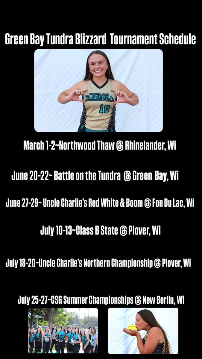 maciesb26's tweet photo. 2025 Tournament Schedule for Green Bay Tundra https://t.co/P3mmDKQeuM