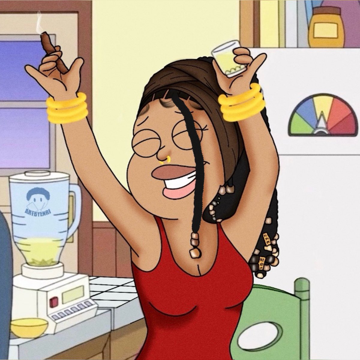 artbyenrii's tweet image. As promised, heres one with Locs and one with a Fro ✊🏽