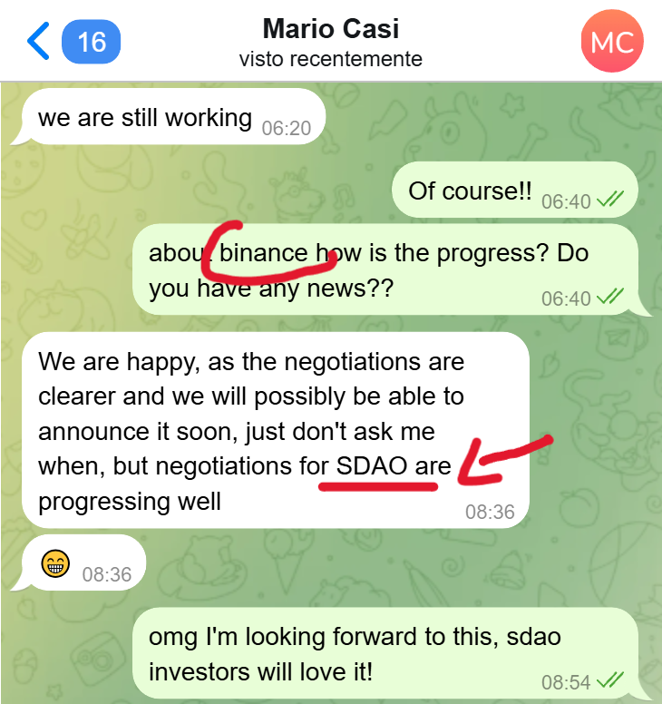 MrFadon's tweet photo. This will change the price of sdao!! 😱😱😱
In a conversation with Mario current CO-Founder of @SingularityDAO discussing possible listing of the project on binance.
.
.
.
.
Buy SDAOOOOO !! Don't wait until the token is listed to buy.. 🚀🚀🚀
#SDAO #singularityfinance #SFI https://t.co/uZgvaWFOAh
