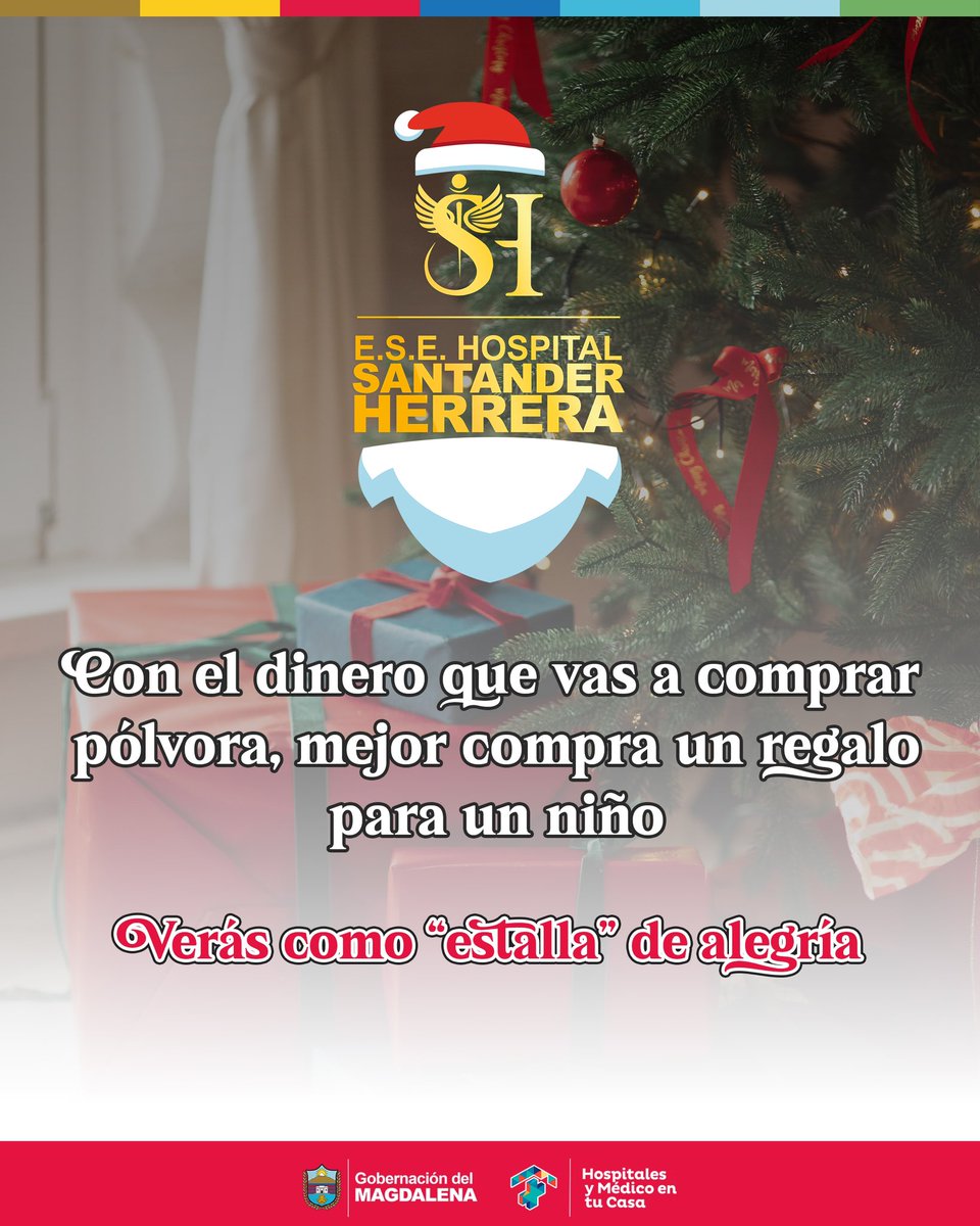 hospitalpivijay's tweet photo. 🎄✨ Cambia la pólvora por regalos.
Haz que un niño “estalle” de alegría con tu gesto. 💥🎁
La pólvora pone en riesgo vidas, los regalos llenan de amor. ❤️
#NavidadSinPólvora #RegalaAlegría #CuidaLaVida https://t.co/umnuosRLKO