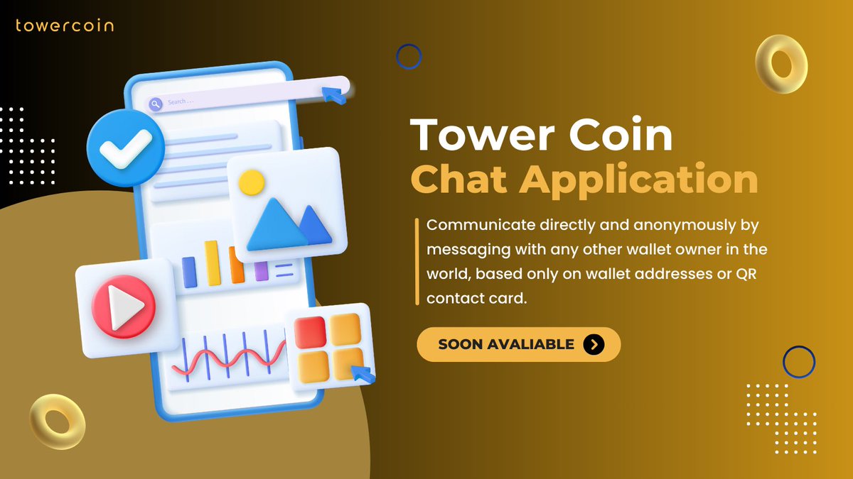 twrcoin's tweet photo. ✨ Coming Soon: The TowerCoin Chat App!

🌎 Communicate directly &amp; anonymously with wallet owners worldwide. No emails, no usernames—just wallet addresses or QR contact cards.
 
📅 Stay tuned for the official launch!

#TowerCoin #BlockchainChat #CryptoInnovation https://t.co/uMfc5PsBvB