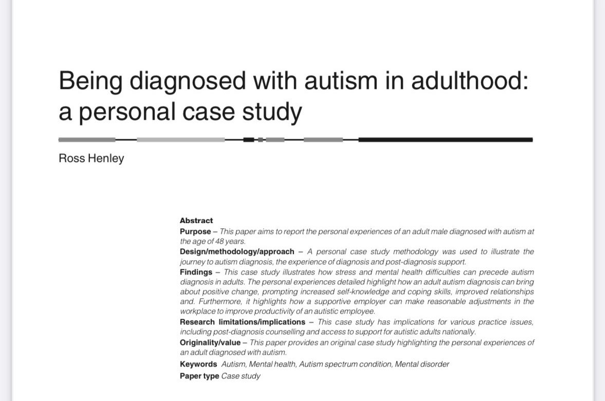 Verity Chester (@veritychester) on Twitter photo Following his insightful opening comments at <a href="/CDCT_Updates/">Centre for Developmental and Complex Trauma</a> <a href="/AdvancesAutism/">Advances in Autism</a> trauma conference yesterday, <a href="/RossHenley/">Ross Henley</a>’s powerful article on his life experiences pre and post his autism diagnosis is freely available during December. A must read: emerald.com/insight/conten… Following his insightful opening comments at <a href="/CDCT_Updates/">Centre for Developmental and Complex Trauma</a> <a href="/AdvancesAutism/">Advances in Autism</a> trauma conference yesterday, <a href="/RossHenley/">Ross Henley</a>’s powerful article on his life experiences pre and post his autism diagnosis is freely available during December. A must read: emerald.com/insight/conten…
