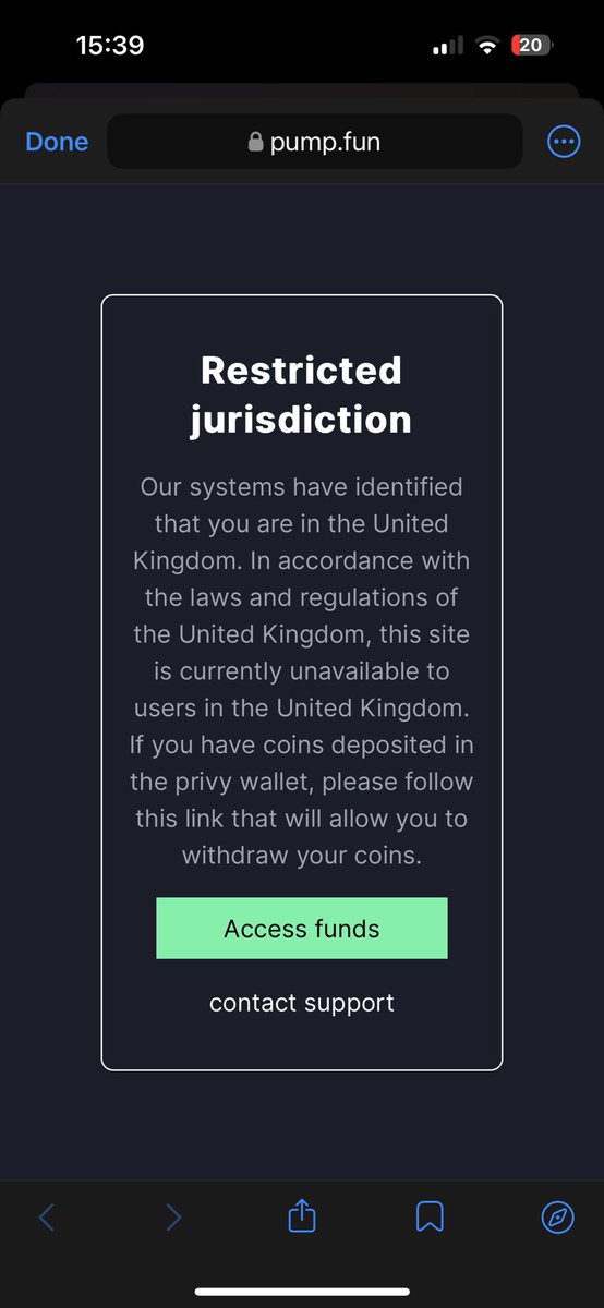 BaylenLatona's tweet image. 🚨 BREAKING: Cryptocurrency platform @pumpdotfun has been banned in the UK following regulatory concerns. The platform, known for its token creation features, is now inaccessible to UK users. #CryptoBan #PumpFun #UKRegulation