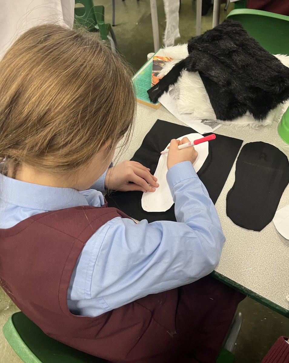 Year 6 are busy making their slippers for their DT project this term.