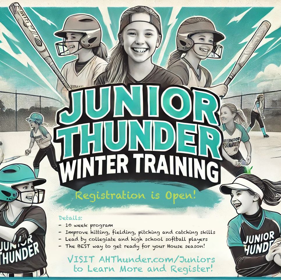 A few spots remain for our winter Junior Thunder training program, grab yours before they are gone!

buff.ly/3zIeri6