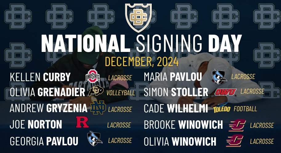 Proud to honor 10 student-athletes for signing their  letters of intent yesterday during morning assembly.  Congratulations to these students, their teammates / coaches, and their families for their commitment to the scholar-athlete tradition here at Detroit Country Day School!