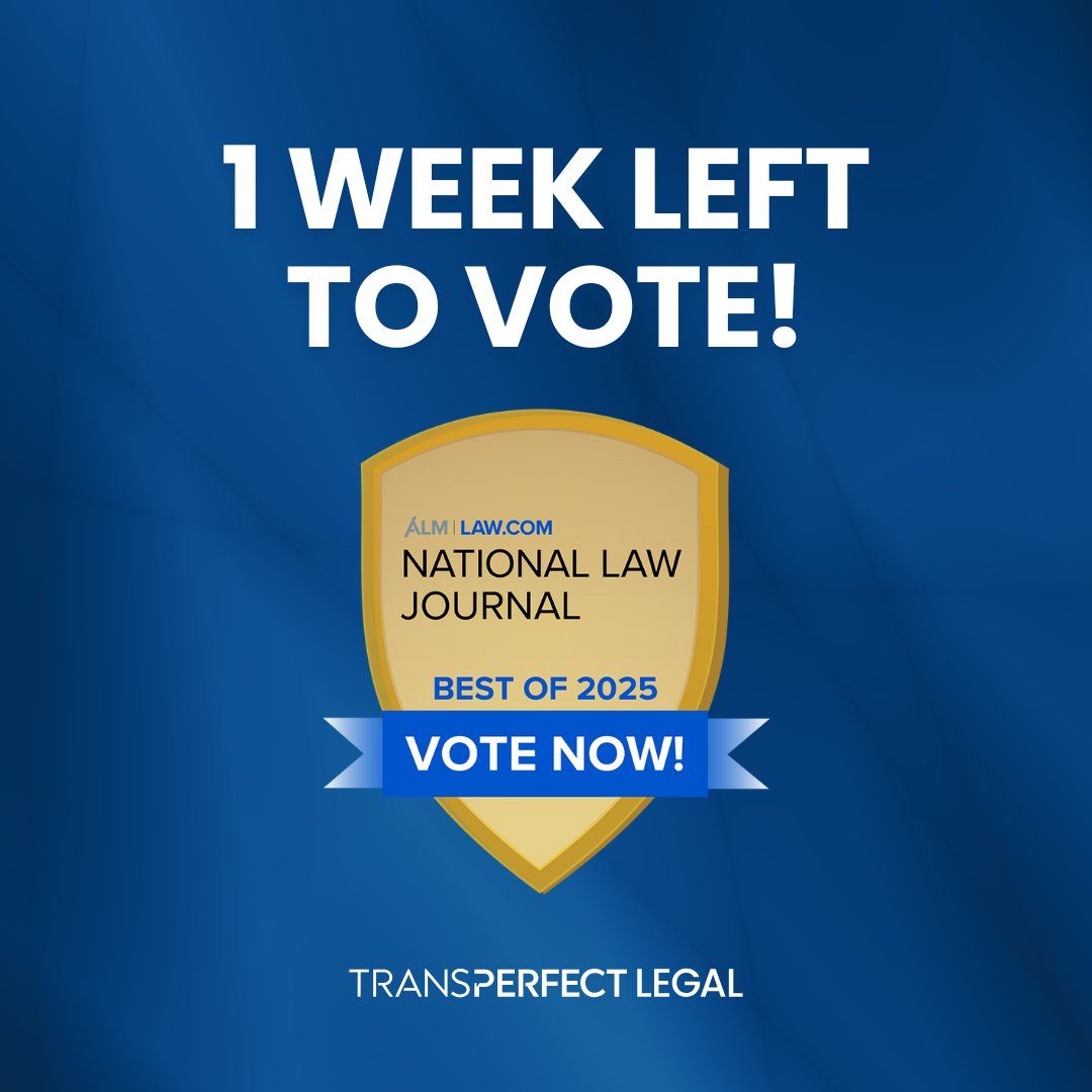 Time is running out!  

Cast your vote in The National Law Journal’s Best of 2025 awards and help us secure top honors in 10 categories.  

🗳️ Voting closes at 11:59 PM ET on December 13, 2024. 
📍 Submit your vote here: surveymonkey.com/r/BestofNLJ2025

Thank you for supporting us!