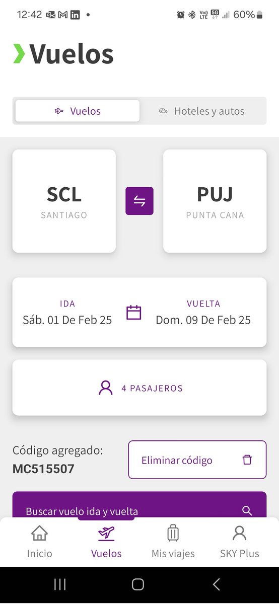 a_espinozag's tweet photo. Hola @SKYAirline_CL @tenpocl no funciono el codigo de descuento que promocionan, lo ingrese al comienzo y no aplico ningun descuento en el proceso ni tampoco al final al pagar. Cc: @SERNAC https://t.co/R3ATsggFJ6