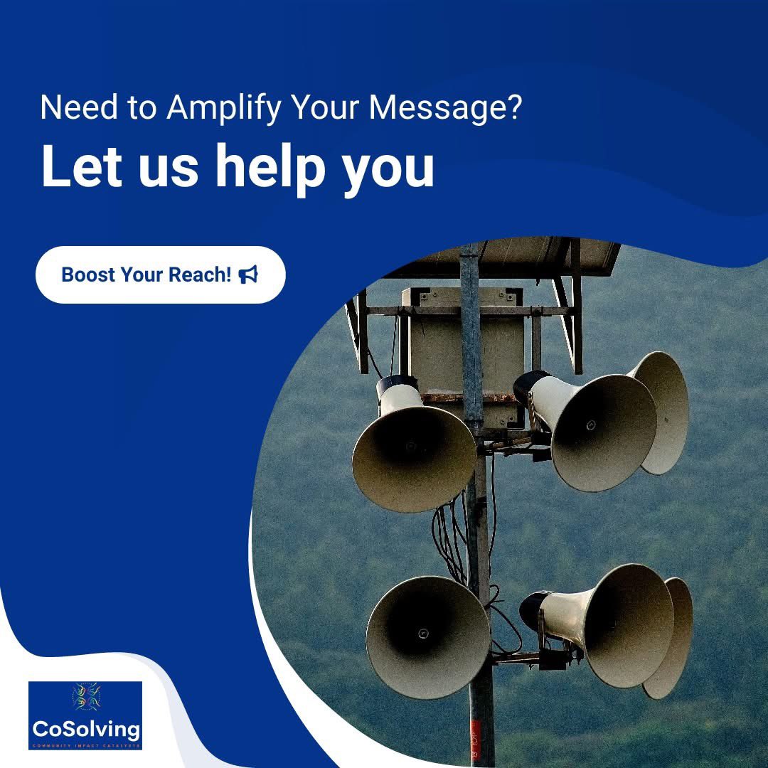 📣 Your message deserves to be heard.
At CoSolving, we help amplify your voice and expand your reach to make a bigger impact.

💡 Let us help you boost your message today!

#AmplifyYourMessage #BoostYourReach #CoSolvingImpact