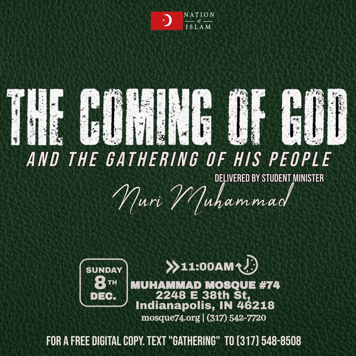 BrotherNuri's tweet photo. #Indianapolis‼️
We are looking forward to being with you to being with you this Sunday at 11am! 

In the area?  Please join us! 

Know someone that is? 
Please invite them!

📱 FREE Copy, Text the word “gathering to 317-548-8508 https://t.co/5zS3DBfLCV