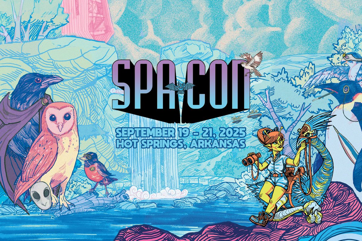 Spa_Con's tweet photo. 🦅 Spa-Con Pop Culture &amp; Comic Convention celebrates BIRDS with 2025 theme, flying to the Hot Springs Convention Center September 19 - 21, 2025! 🐦🎟️ Passes available now at https://t.co/a9PgUmqOtn! https://t.co/0SqiGDLUYk