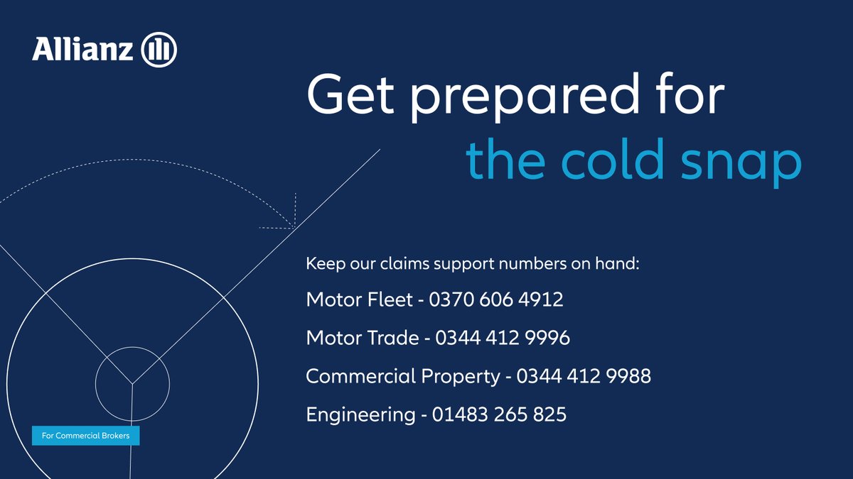 Winter is truly here with freezing temperatures, frost and even snow for some. As a broker, keep our claims contact numbers to hand if your customer ever needs us. Let’s support customers, together.