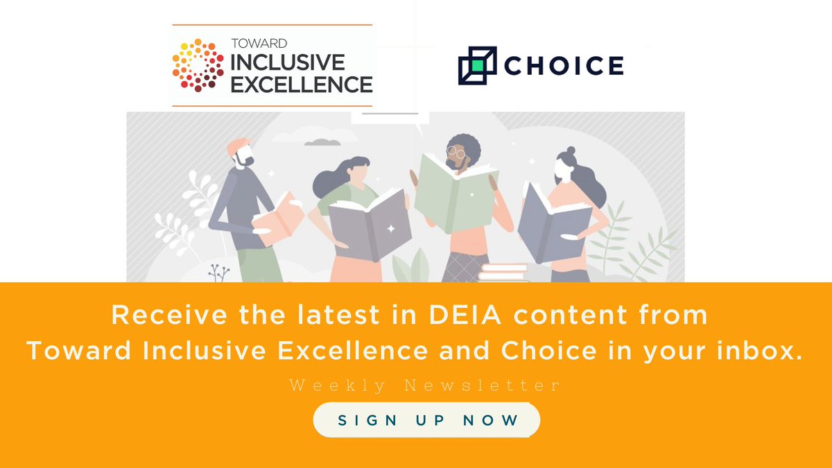 Choice_Reviews's tweet photo. Sign up for our weekly Toward Inclusive Excellence (TIE) Newsletter; you'll receive the latest #DEI #TIEBlog post in your inbox. Recent posts include: #Antiracist mentorship, #Genx and resources for #votingrights
https://t.co/JDvehzpney #Libraries #EDI #CritLib https://t.co/EjAumjSwiX