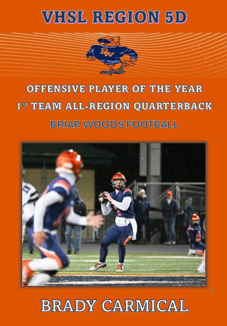 Honored to be unanimously voted Region OPoY and 1st Team QB! Appreciate my teammates &amp; coaches that made this possible! State Semi-Final up next! #jobsnotfinished

<a href="/BWHSFootball/">Briar Woods HS Football</a> <a href="/andrejones1185/">Coach Andre Jones</a> <a href="/Coach_Canney/">Mike Canney</a> 
<a href="/_CoachNew/">🇺🇸 Brian Newberry ⚓️</a>  <a href="/Drew_Cronic/">Coach Cronic @ Navy</a> <a href="/CoachIvinJasper/">Ivin Jasper</a> <a href="/D_WallCoach/">Jerrick Hall</a> <a href="/PJVolker/">🇺🇸PJ Volker⚓️</a> ⚓️