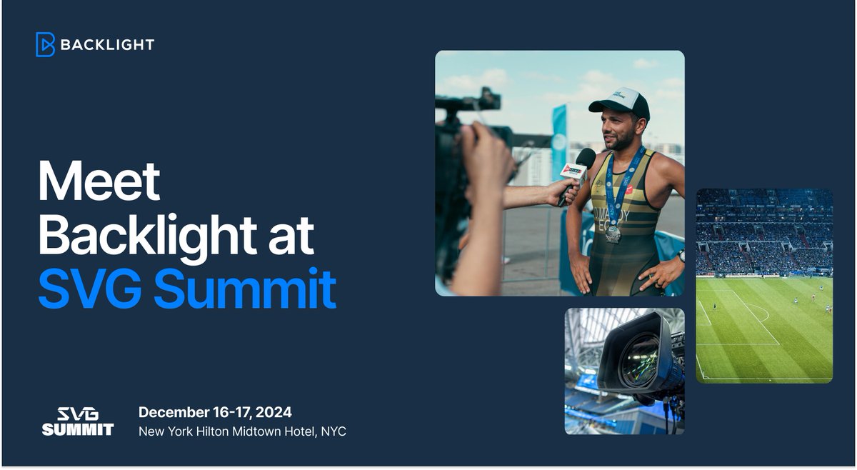 The SVG Summit is almost here, and Backlight is headed to NYC! 

Join us to see how our game-changing tools can help you get the most from your sports content.

Book a meeting: hubs.ly/Q02-B5-n0

#SVGSummit #SportsProduction #Backlight