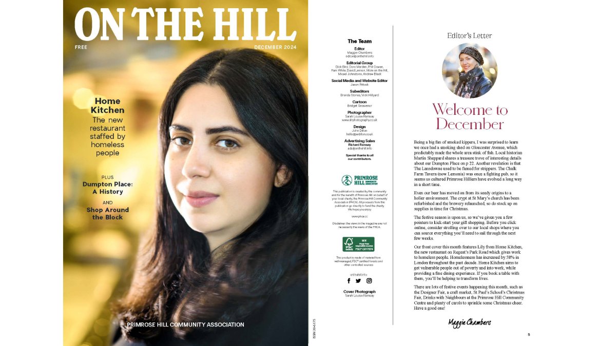 December issue of On The Hill, the Primrose Hill community magazine, is out and delivered to local homes. It can also be picked up at the Community Centre and the <a href="/phc_library/">Primrose Hill Community Library</a>. Produced by volunteers, supported  by our advertisers and published by <a href="/PrimroseHill_CC/">Primrose Hill Community Association</a>