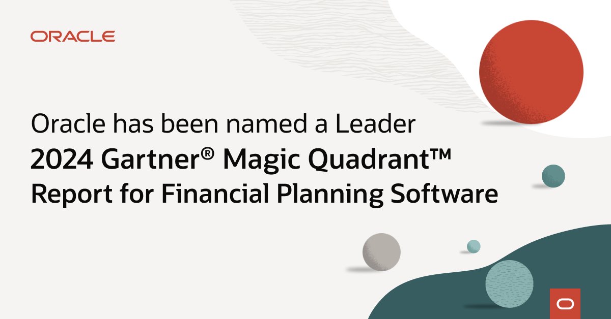mark_on_tech's tweet photo. Great news! @Oracle has been named a Leader in the 2024 @Gartner_inc Magic Quadrant for Financial Planning Software, placing highest in 'ability to execute'. https://t.co/dmdhxz3pGj https://t.co/gHAQjmHyyh