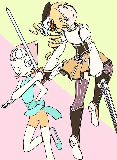 これは当時スティーブンユニバースと同時にまどマギにハマってたから描いた不思議なファンアート 優雅で強くて理想を追いかけてるけど、どこか報われないみんなの先輩 