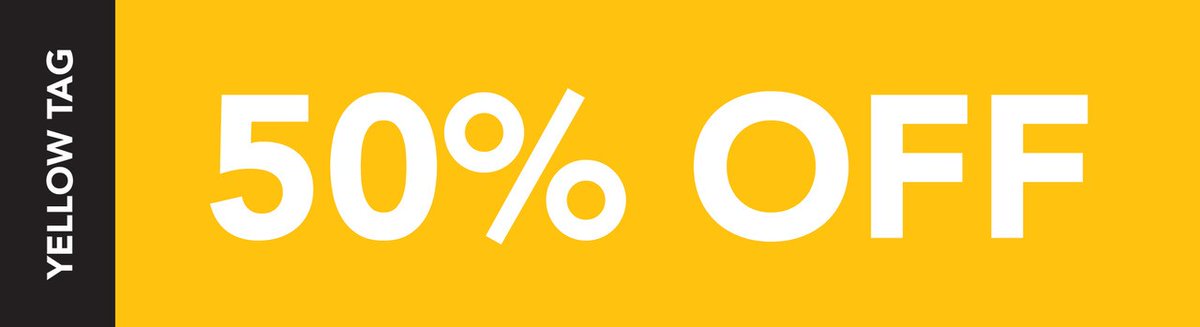 The color of the week is YELLOW. Take 50% off all items with a yellow tag or sticker. Find a location: bit.ly/3blADnc