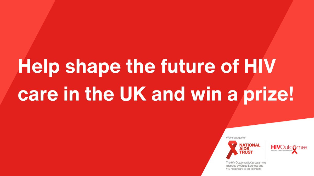 National AIDS Trust (@nat_aids_trust) on Twitter photo Are you living with #HIV in the #UK? We want to hear from you!
Take <a href="/HIVOutcomes/">HIV Outcomes</a> UK's survey to share your experiences with HIV charity services and enter to win a £50 Amazon voucher or McVitie’s hamper!
Survey closes 13 December:
surveymonkey.com/r/RBCNPTM Are you living with #HIV in the #UK? We want to hear from you!
Take <a href="/HIVOutcomes/">HIV Outcomes</a> UK's survey to share your experiences with HIV charity services and enter to win a £50 Amazon voucher or McVitie’s hamper!
Survey closes 13 December:
surveymonkey.com/r/RBCNPTM