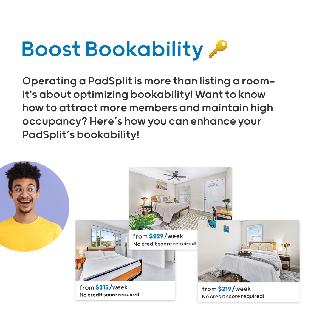 PadSplit's tweet image. Maximize your occupancy and attract more members with these essential tips! 🚀📈

#PadSplit #HostTips #BoostBookings